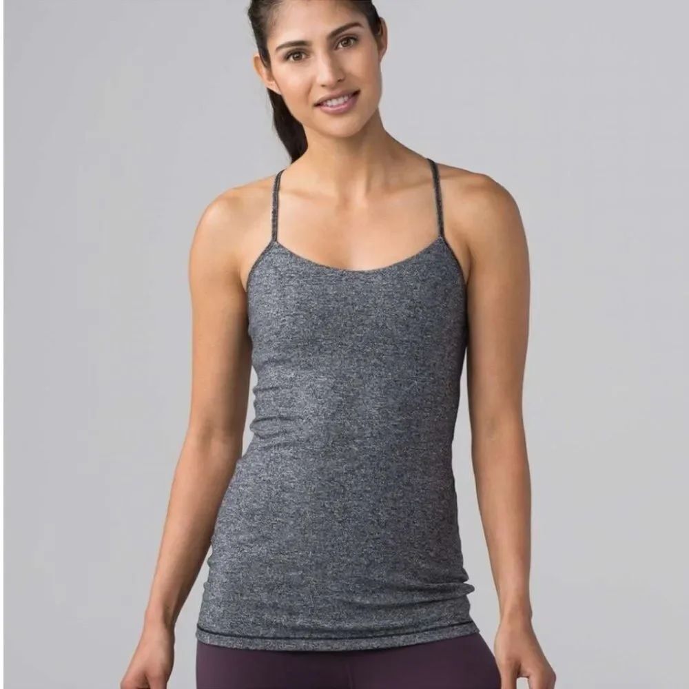 LULULEMON Power Pose Tank Heathered Black 6
